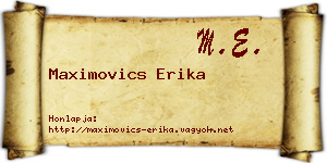 Maximovics Erika névjegykártya