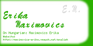 erika maximovics business card